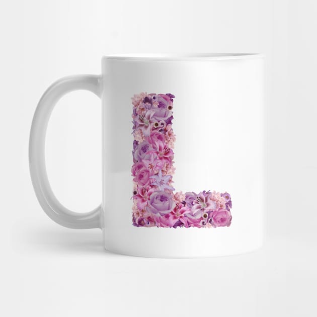 Pink Floral Letter L by HayleyLaurenDesign